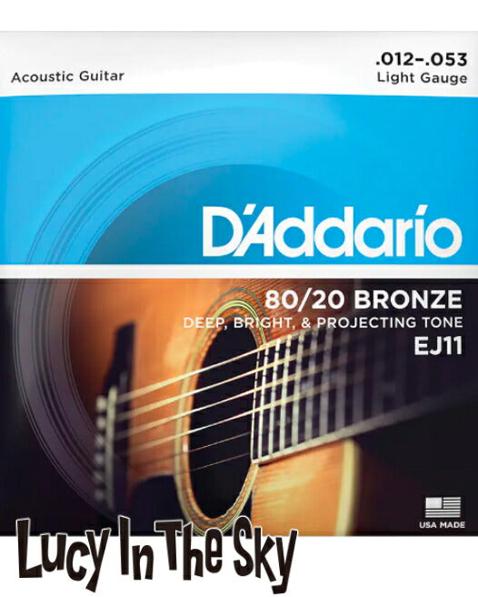 D'Addario（ダダリオ）アコギ弦80/20BronzeWoundLight#EJ11［.012-.053］