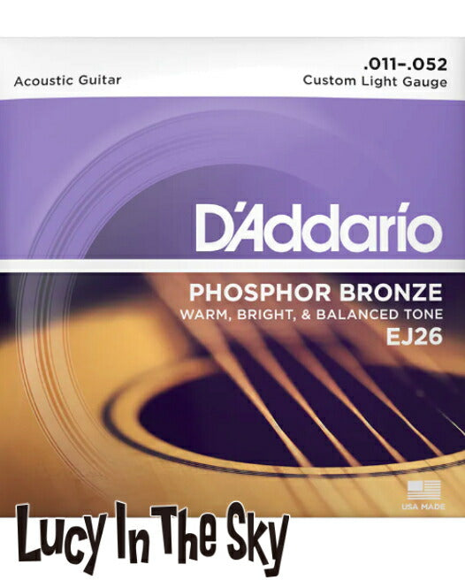 D'Addario（ダダリオ）アコギ弦PhosphorBronzeWoundLight#EJ26［.011-.052］