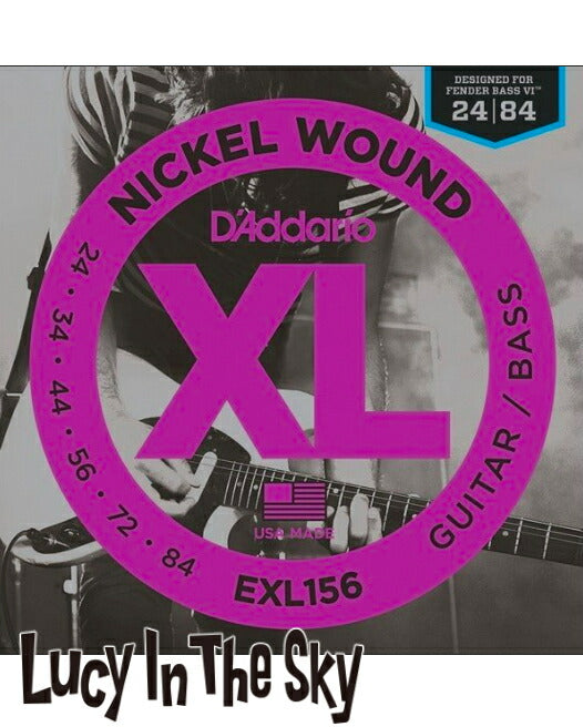 D'Addario（ダダリオ）ベース弦NickelWoundBass6#EXL156［.024-.084］