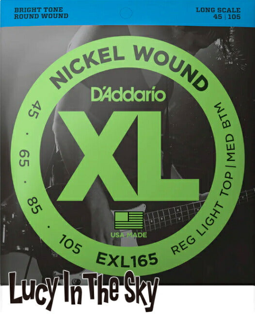 D'Addario（ダダリオ）ベース弦NickelWoundBassLightTopMediumBottom#EXL165［.045-.105］