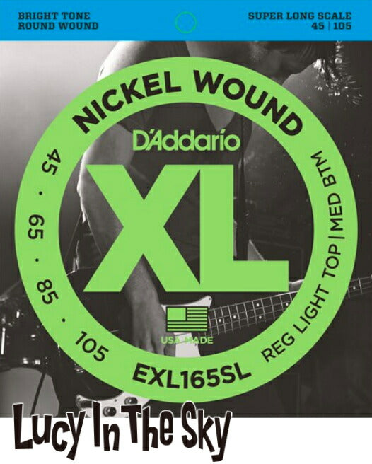 D'Addario（ダダリオ）ベース弦NickelWoundBassLightTopBtm#EXL165SL［.045-.100］SuperLong