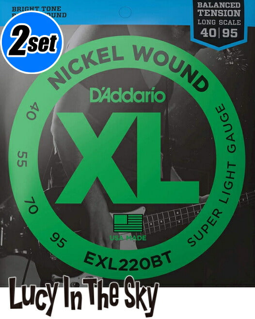 D'Addario（ダダリオ）ベース弦NickelWoundBALANCEDTENSIONSuperLight#EXL220BT-TP［.040-.095］2set